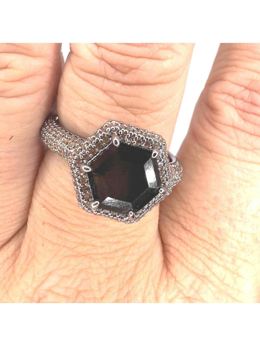 Bomb Party Talk the Talk Ring  Black Onyx Size 10